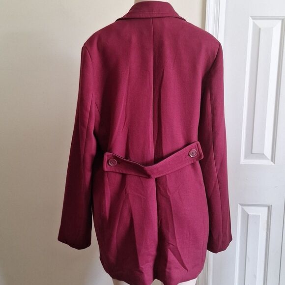 NWT Crown & Ivy Cranberry Red Car Coat XL - Picture 6 of 11